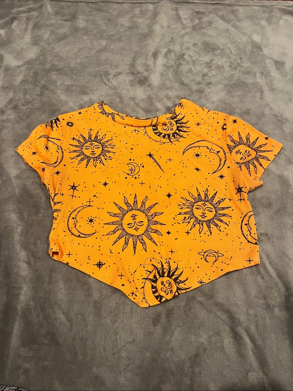 Streetwear Society Sun & Moon Orange Cropped Tee